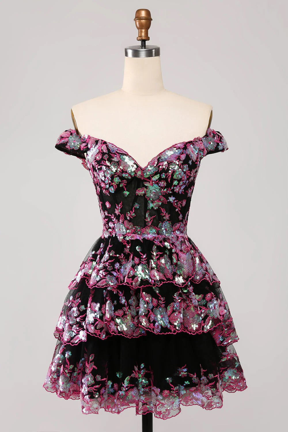 Sequins Appliques Short Homecoming Dress Cocktail Dress