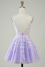 A Line Glitter Homecoming Dress Party Dress with Sequins