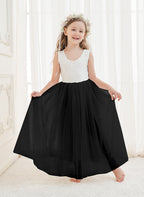 A-line Lace Tulle Ankle-length White Dress (2003227597)