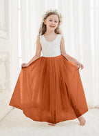 A-line Lace Tulle Ankle-length White Dress (2003227597)