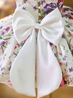 Floral  Puff Sleeves  Knee-length Baby Girl Dress