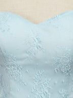Convertible A-Line Tulle match Lace Floor Length Bridesmaid Dress Sweetheart Neck