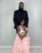 Ball-Gown/Princess Pearl Pink Sleeveless Tulle Bow Flower Girl Dress (010220814)