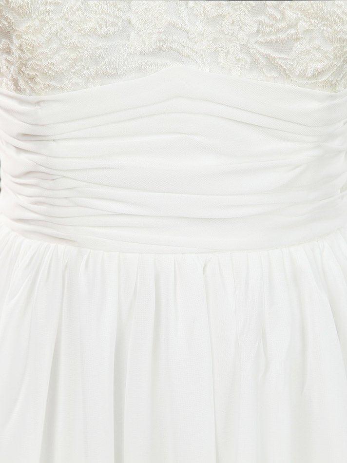 A-Line V-neck Knee Length Chiffon match Lace Bridesmaid Dress / Party Dress with Long Sleeves