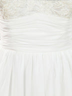 A-Line V-neck Knee Length Chiffon match Lace Bridesmaid Dress / Party Dress with Long Sleeves