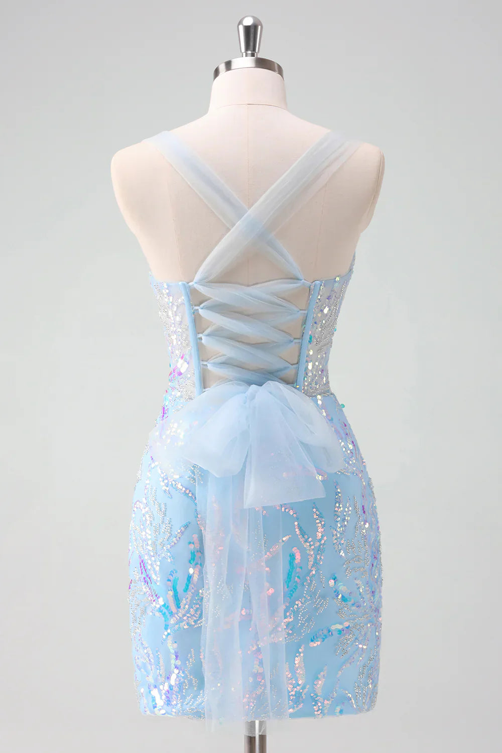 Light Sequined Embroidery Tight Corset Homecoming Dress
