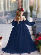 3D Flower Princess Ball Gown Flower Girl Dresses
