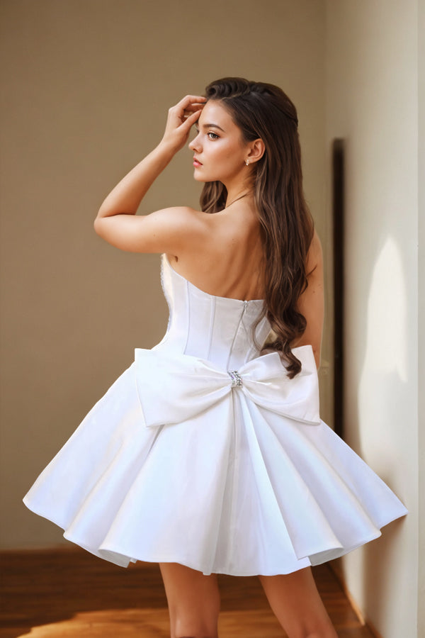 Strapless Sweetheart Light Short Homecoming Dress With Beading