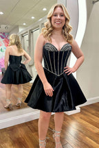 Strapless Sweetheart Light Short Homecoming Dress With Beading