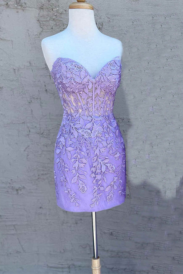 Sweetheart Appliqued Bodycon Homecoming Dress