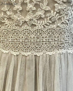 A Line Boho Lace Bodice Beach Sleeveless Wedding Gowns for Women 2025 Robe Bridal Dress Illusion Vestidos De Novia NumberSea