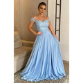 A-line Off Shoulder Lace Plus Size Mother of The Birde Dress