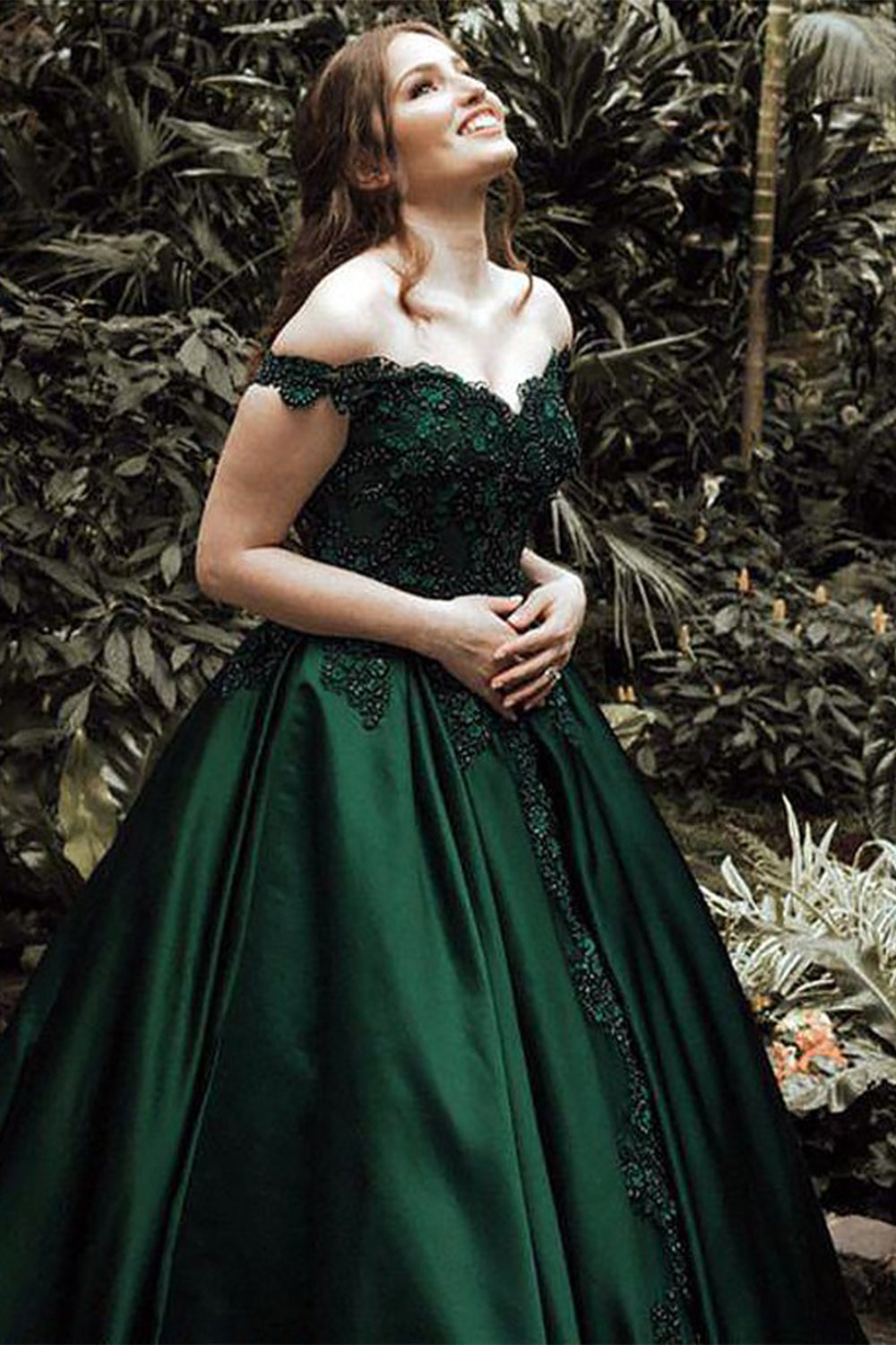 Off Shoulder Prom Gown with Lace