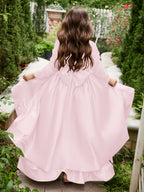 A-line Satin Asymmetrical Flower Girl Dress