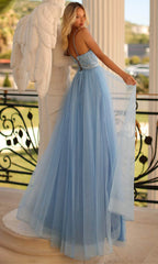 Beaded A-Line Evening Gown