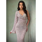 Classic & Timeless One Shoulder Beaded Embroidery Long Formal Prom Dress