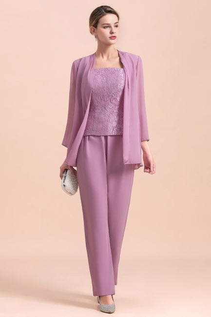 Elegant Cap-Sleeves Lace Chiffon Affordable Mother of Bride Online with Wrap