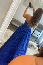 A Line Strapless Red Long Prom Dress