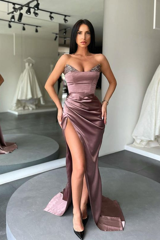 Gorgeous Mermaid Long Prom Dress With Split Sequins