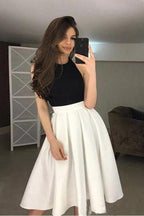 High NeckHalter Homecoming Dresses Pleated Skirt Graduation Dress