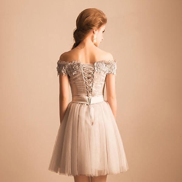 Homecoming Dress Off-the-shoulder Lace Short Prom Dress Party Dress