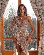 Long glitter prom dresses | Evening wear party dresses