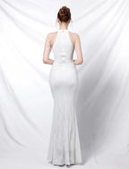 Mermaid / Trumpet Prom Dresses Sparkle & Shine Dress Formal Wedding Guest Floor Length Sleeveless Halter Neck Sequined with Sequin
