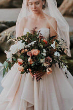 NumberSea Ball Gown Sweetheart Beaded Tiered Skirt Wedding Dresses, Bridal Gown, MW579