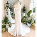 NumberSea Beach Mermaid/Trumpet Boho Soft Satin Pleat Women Wedding Dress Sweep Train Off Shouler Bridal Reception Wedding Party Gown 2025