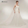 NumberSea Beach Wedding Dresses Vestido Noiva Simple White Tulle V-neck Bridal Gown robe de mariage vestido de noiva sereia