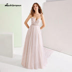 NumberSea Boho Spaghetti Straps Wedding Dresses 2021 vestido de noiva Plus Size Beach Wedding Gowns Elagant Tulle A-line Bridal Dresses