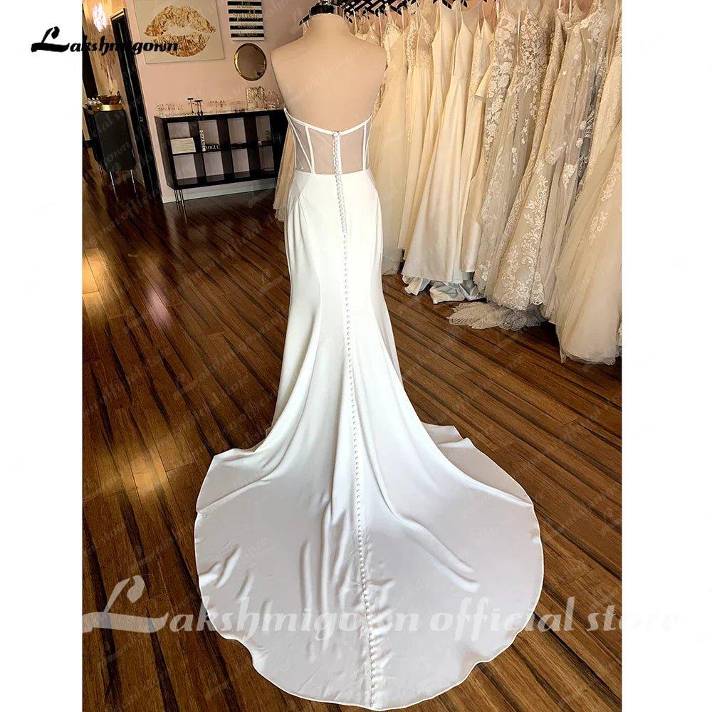 NumberSea Bridal Crepe Mermaid Wedding Dress 2025 Trouwjurken Vintage Sweetheart Boho Wedding Gowns Vestidos de Nova