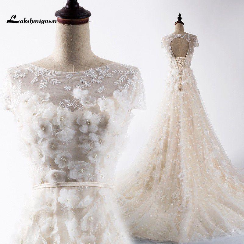 NumberSea Charming A-line Scoop Floor-length Wedding Dress