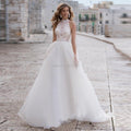 NumberSea Cheap Halter A Line Soft Tulle Wedding Dresses 2021 Inside Lace Appliques Beaded Sash Sleeveless Floor Length Turkey Bridal Gown