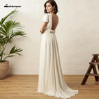 NumberSea Chic Bridal 2 Piece White Wedding Dress Beach Summer