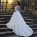 NumberSea Country Princess Bridal Gown Wedding Dress with Sleeves