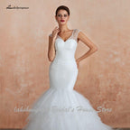 NumberSea Dubai African Mermaid Wedding Dress Lace Up Back Luxury