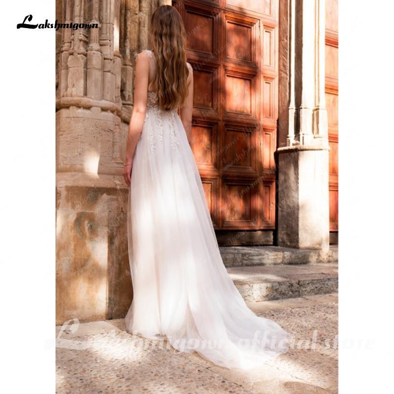 NumberSea Princess champagne Wedding Dress Lace Up Back Beaded