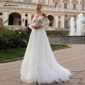 NumberSea Princess Boho Wedding Dress with Puffy Sleeves Beach Style