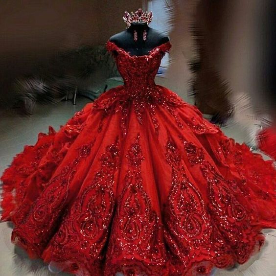 Off the shoulder ball gown charming prom dress S26633