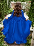 A-line Satin Asymmetrical Flower Girl Dress