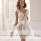 NumberSea Short Wedding Dress Boho Beach Vintage Lace Bridal Dresses