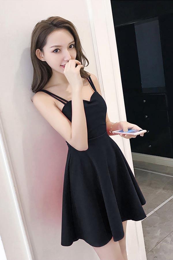 Simple Straps Sweetheart Satin Homecoming Dresses Party Dresses