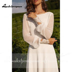 NumberSea Two Pieces Short Sleeve O Neck Wedding Dresses Elegant