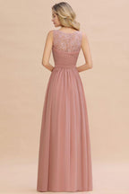 V-Neck Aline Ruffle Chiffon Bridesmaid Dress Sleeveless Floral Evening Swing Dress