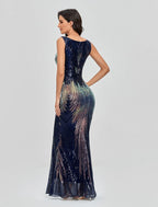 Mermaid / Trumpet Sexy Sparkle & Shine Party Wear Formal Evening Dress Jewel Neck Sleeveless Floor Length Sequined with Sequin