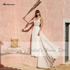 NumberSea Wedding Dress for Women Summer Sexy V-Neck Lace