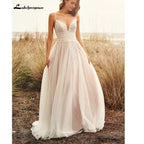NumberSea Wedding Dress Lace V Neck Champagne Wedding Gown Dress Princess