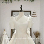 NumberSea Wedding Dress Puffy Short Sleeve Bride Dress Beach Princess