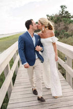 NumberSea Wedding Dresses Sheer Neck Illusion Long Sleeves Lace Appliques